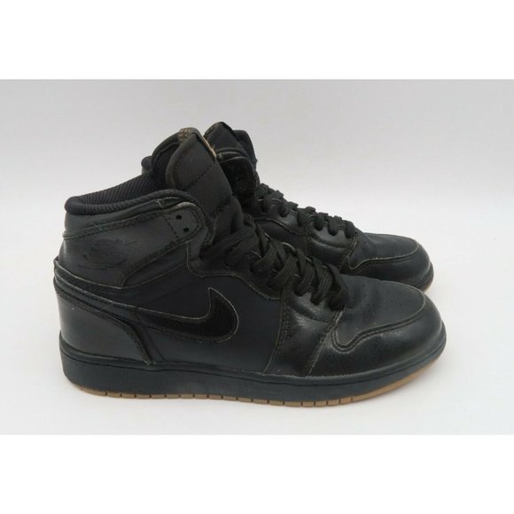 Nike Air Jordan 1 Retro High OG BG- Youth-Size 5Y- Wmns 6.5- Black-[575441-020] - Picture 1 of 10